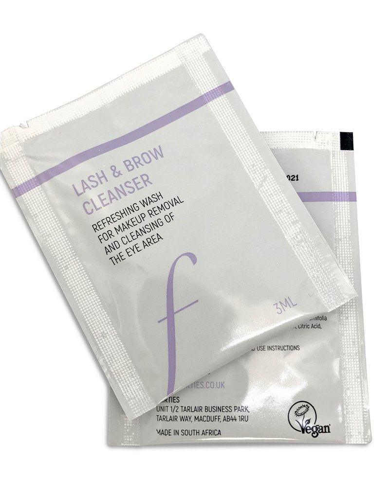 flirties lash and brow cleanser sachets (choose pack size) - flirties